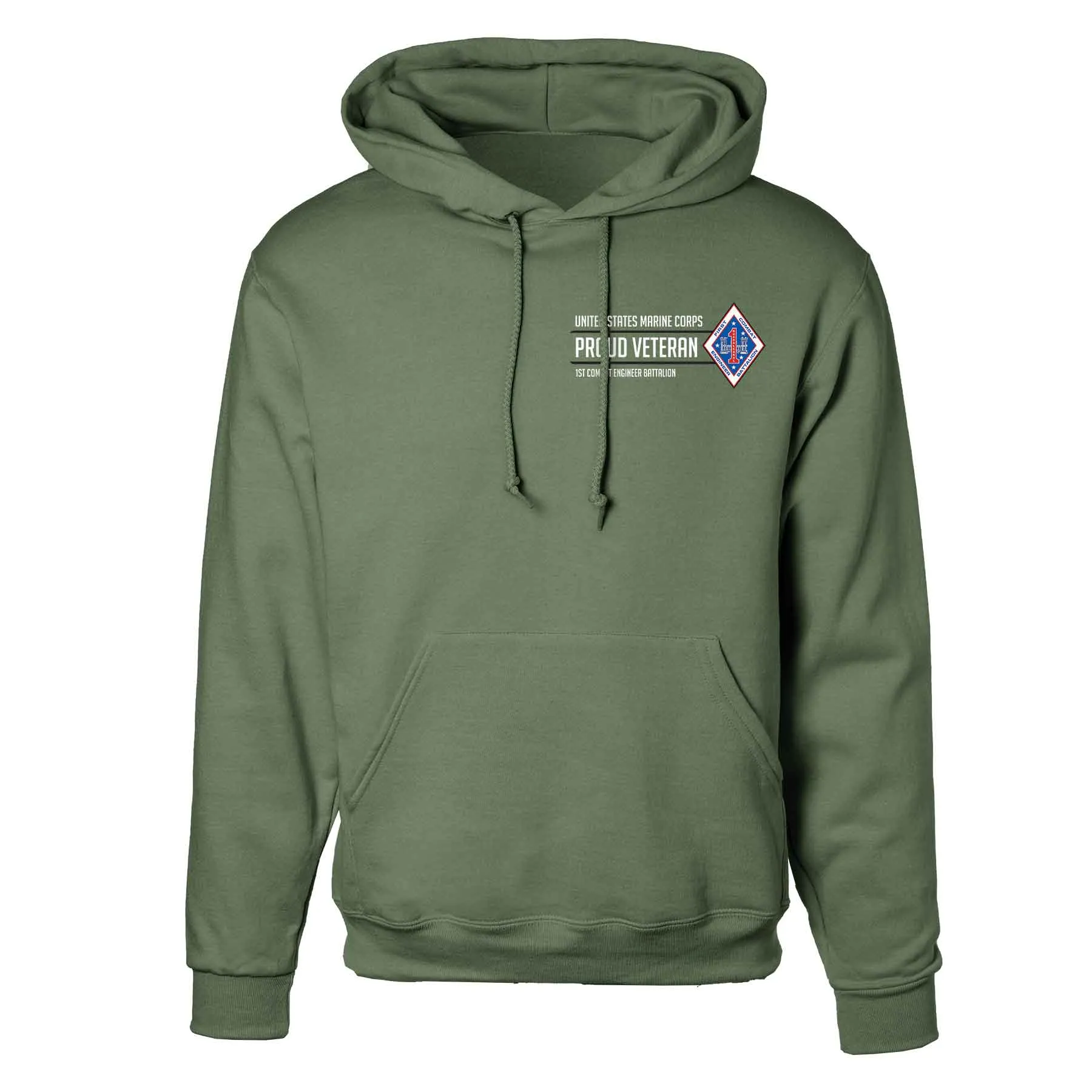 1st Combat Engineer Battalion Proud Veteran Hoodie