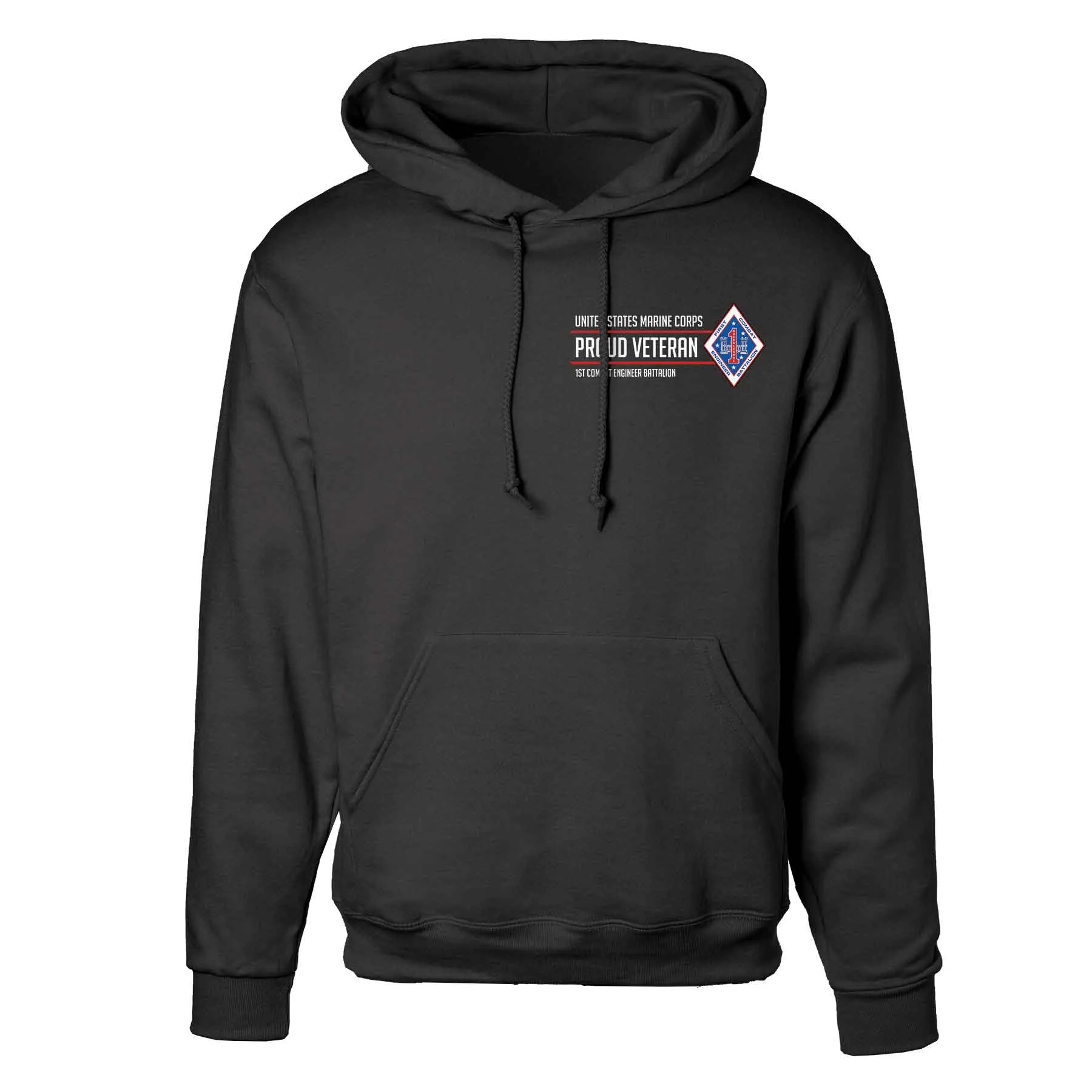 1st Combat Engineer Battalion Proud Veteran Hoodie