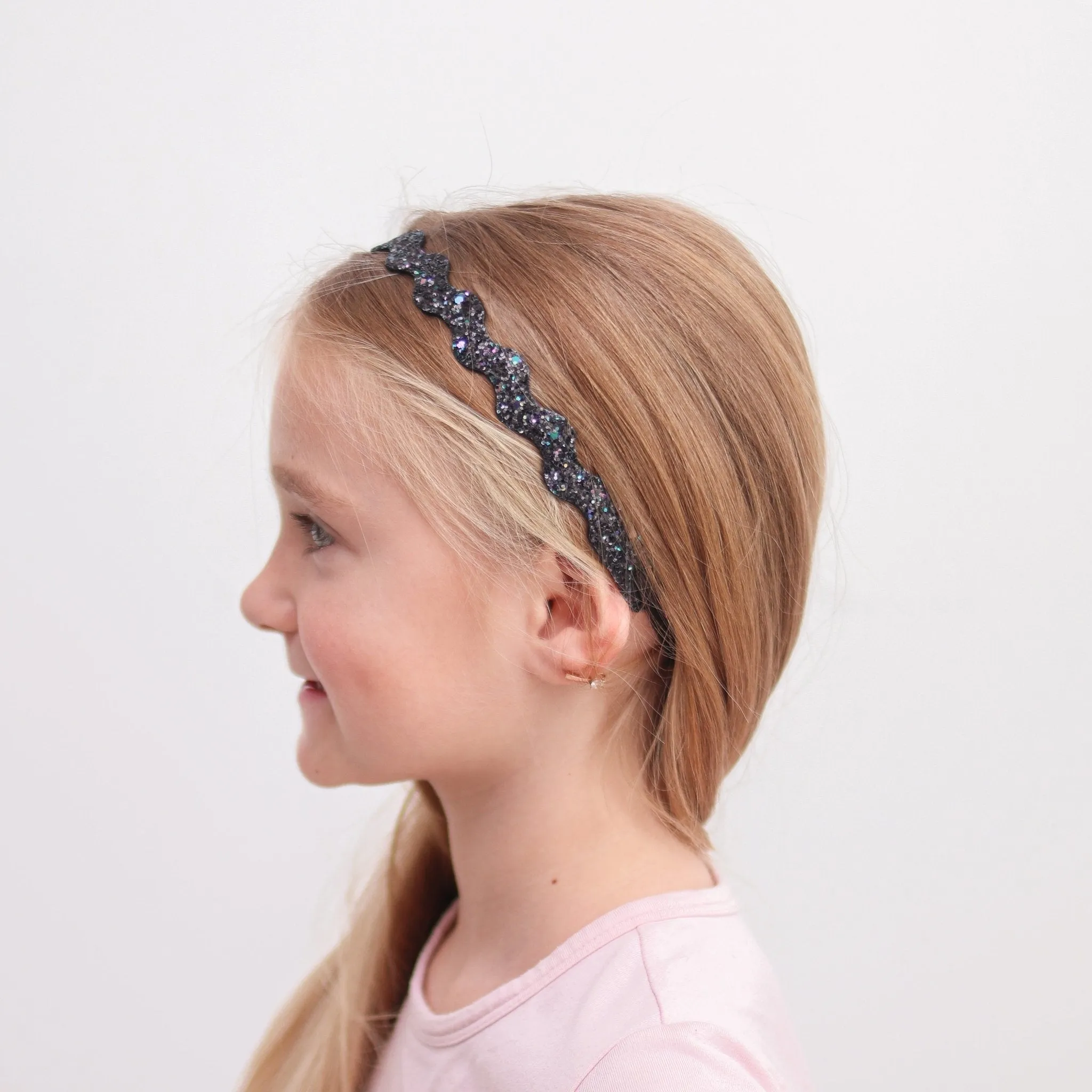 Adjustable No Slip Glitter Headbands - 6 Pack