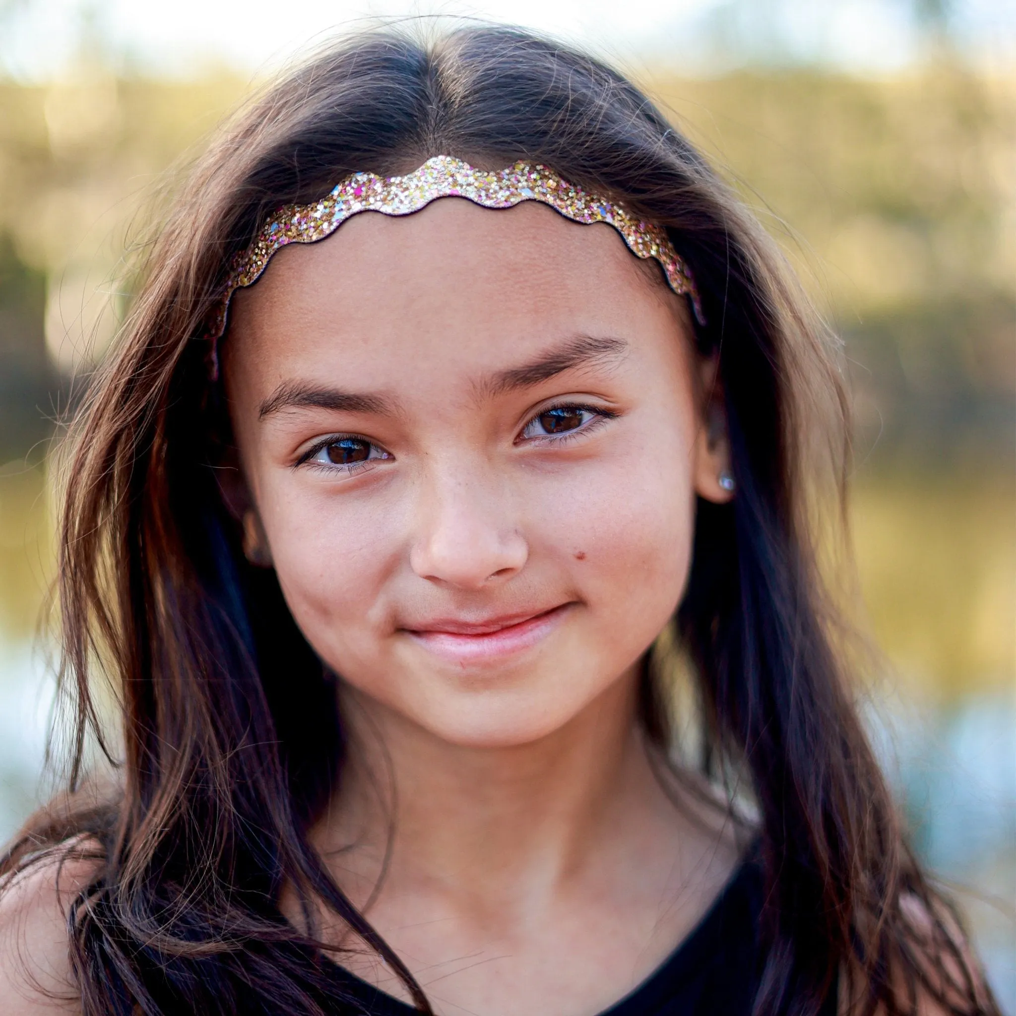 Adjustable No Slip Glitter Headbands - 6 Pack