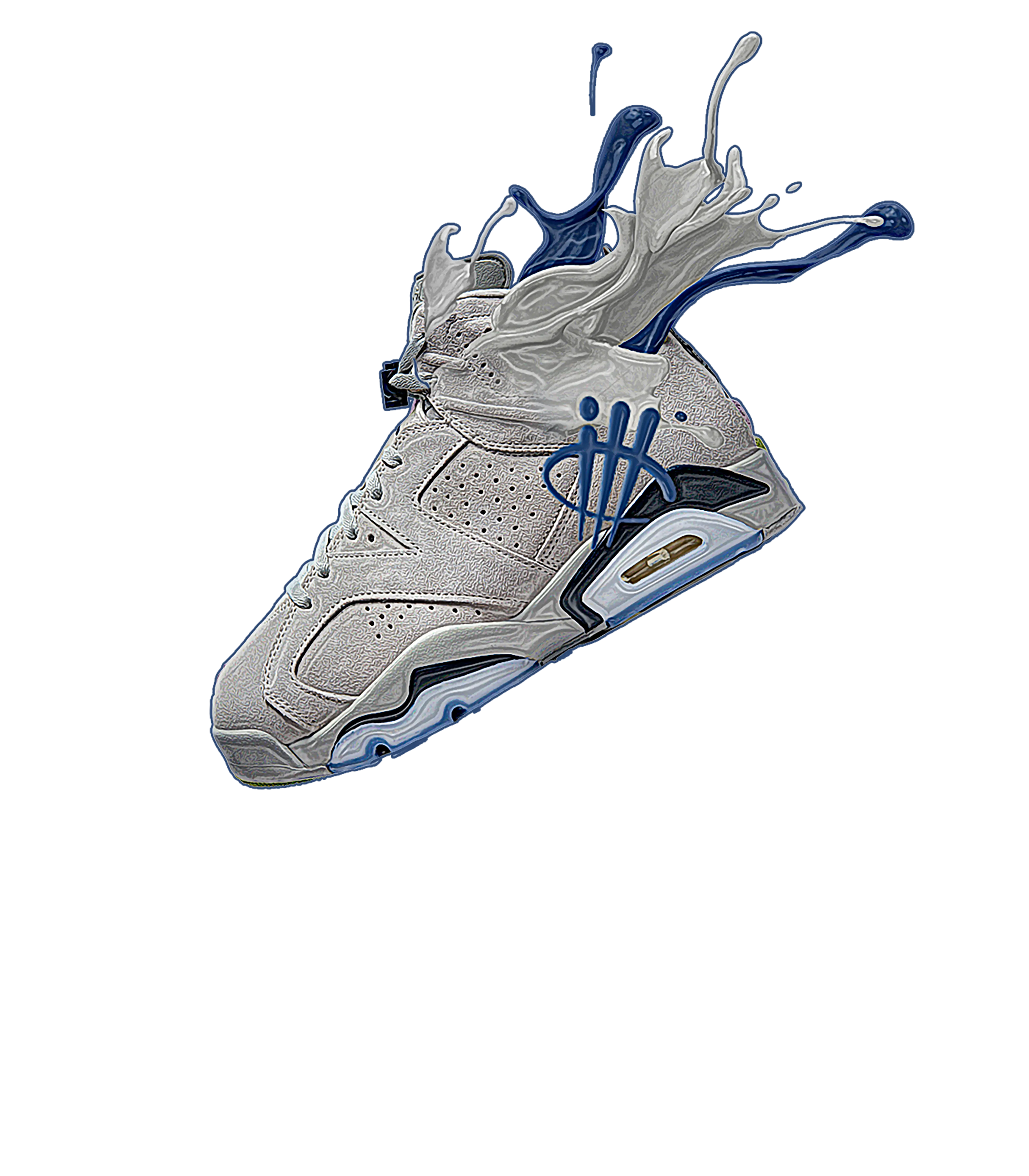 Air Jordan 6 "Georgetown" Black T-Shirt (SPLASH)