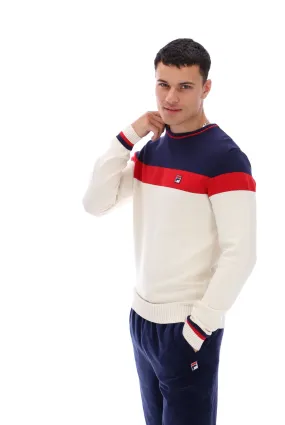 Alden Textured Knitted Colour Block Sweater