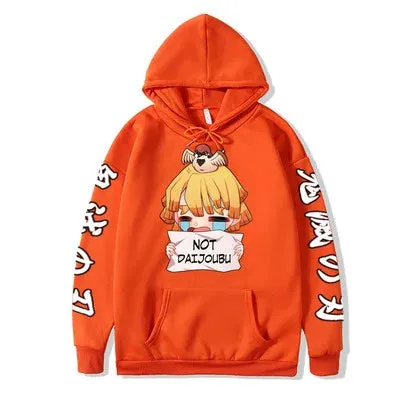 Anime Demon Slayer Agatsuma Zenitsu Hoodie Pullovers