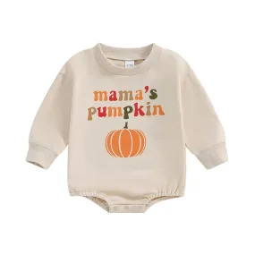 Baby Autumn Romper Onesie MAMA'S PUMPKIN