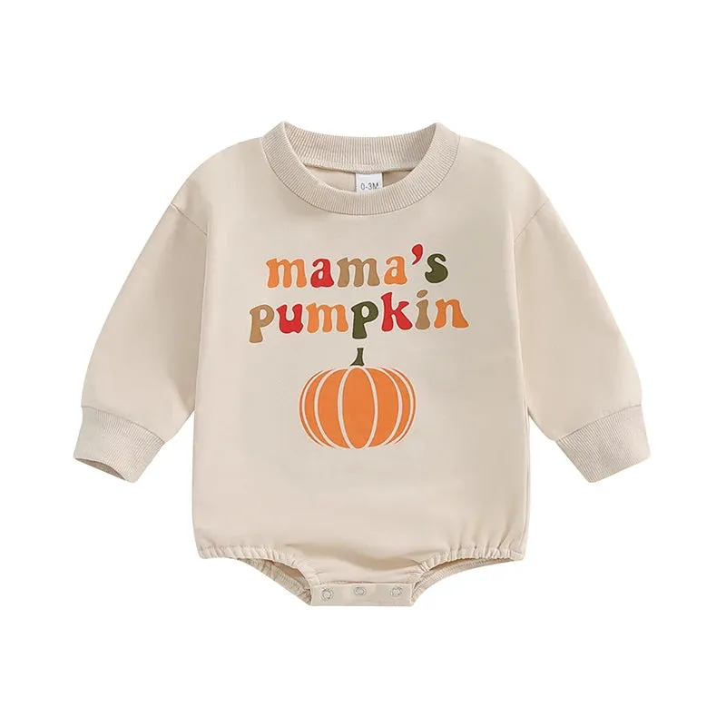 Baby Autumn Romper Onesie MAMA'S PUMPKIN