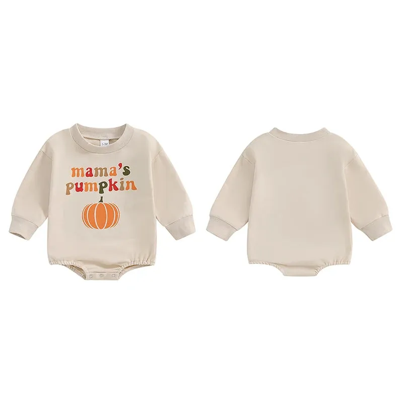 Baby Autumn Romper Onesie MAMA'S PUMPKIN