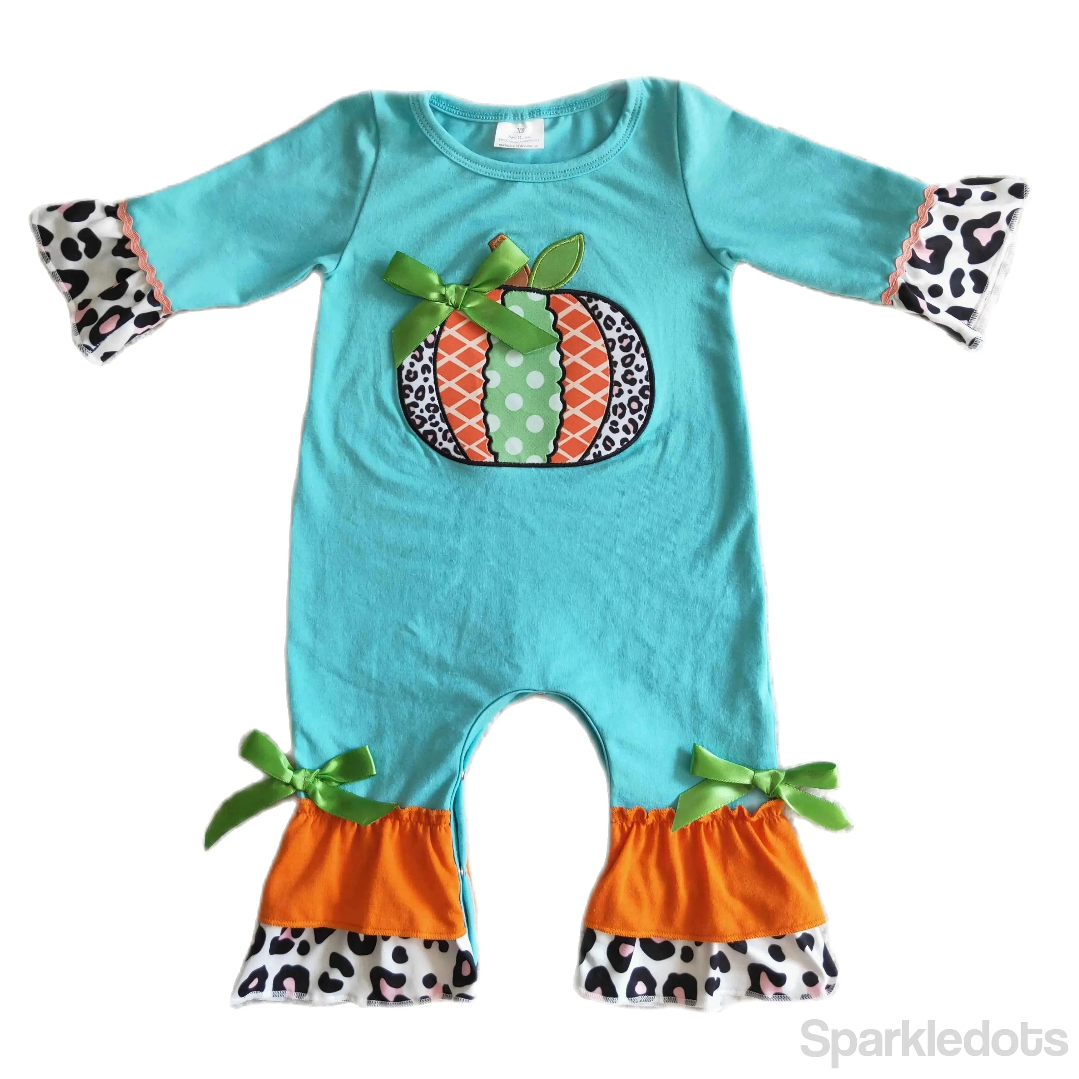 Baby Romper - Girls Applique - Autumn Pumpkin Western