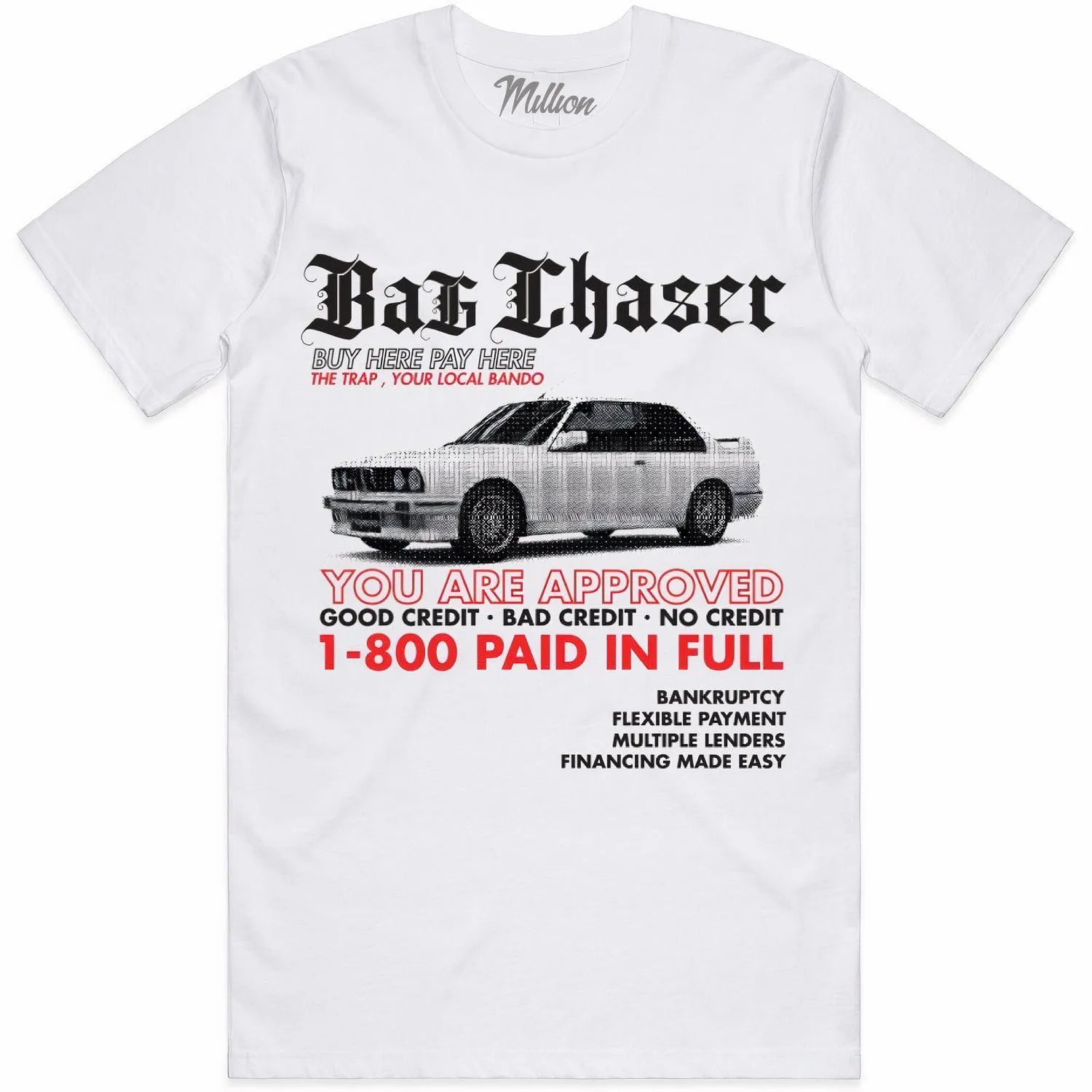 BAG CHASER (Red) : White Sneaker Tees Shirt