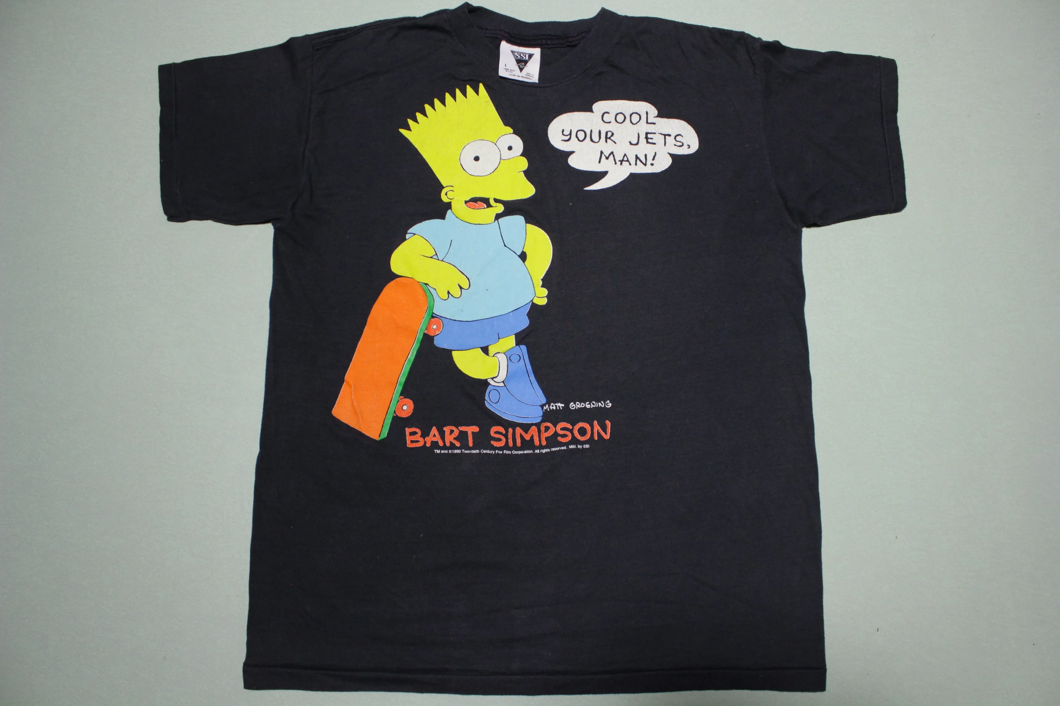 Bart Simpson Cool Your Jets Vintage 1990 Single Stitch SSI Movie Promo T-Shirt