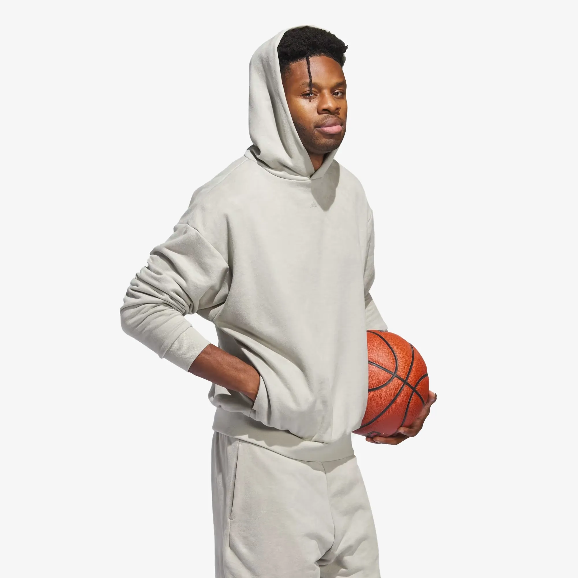 BASKETBALL SUEDED HOODIE 'SESAME'