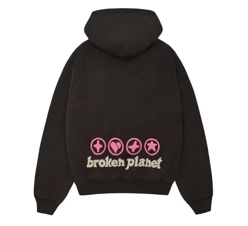 BROKEN PLANET HEARTS ARE MADE TO BE BROKEN HOODIE SOOT BLACK