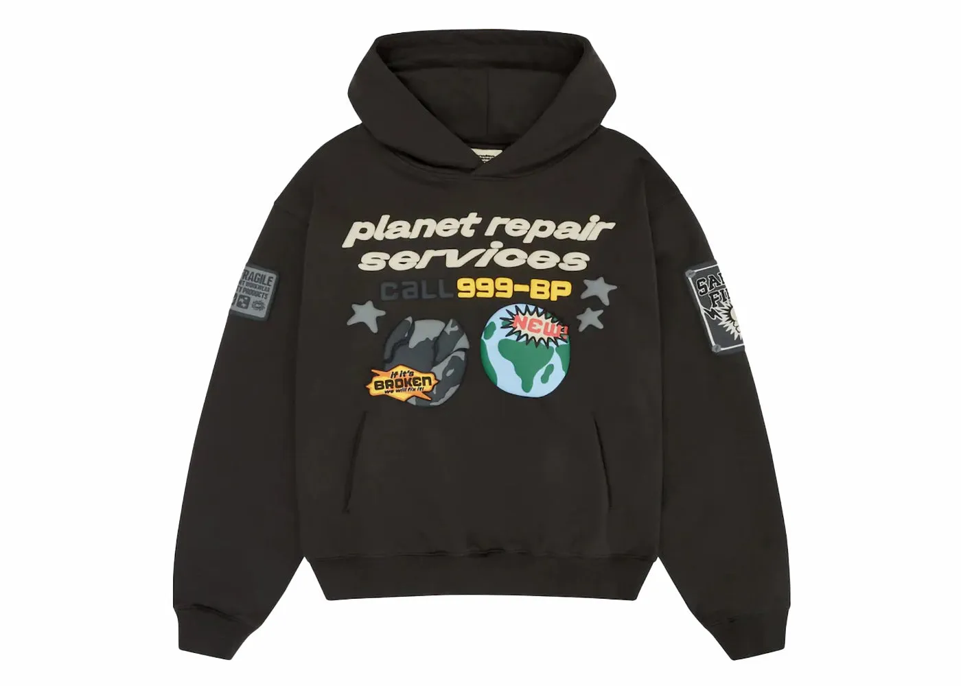 BROKEN PLANET REPAIR SERVICES HOODIE SOOT BLACK