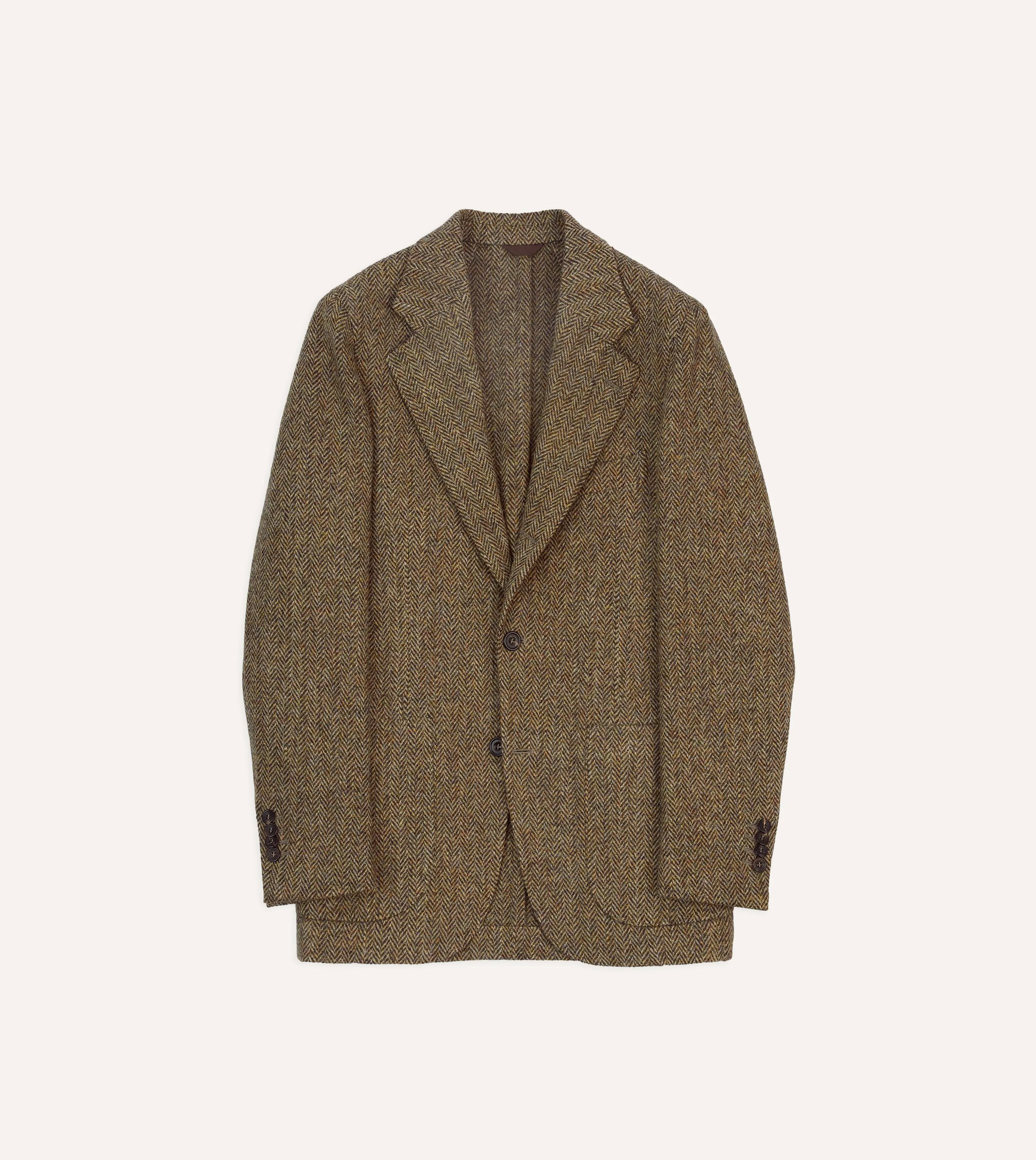 Brown Herringbone Harris Tweed Blazer