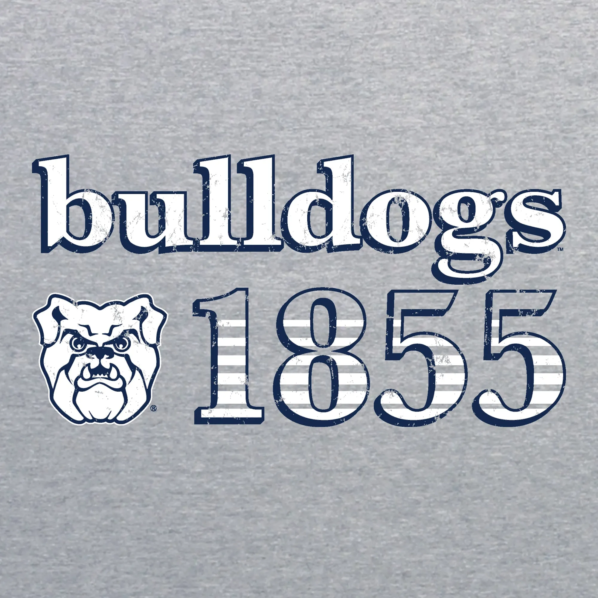 Butler University Bulldogs Throwback Year Stripe Heavy Blend Hoodie - Sport Grey