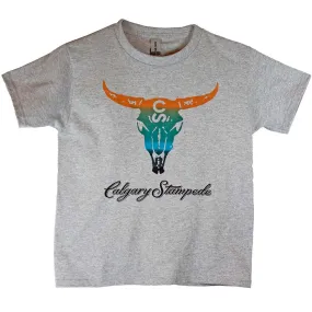 Calgary Stampede Youth Ombre Steer Skull Logo T-Shirt