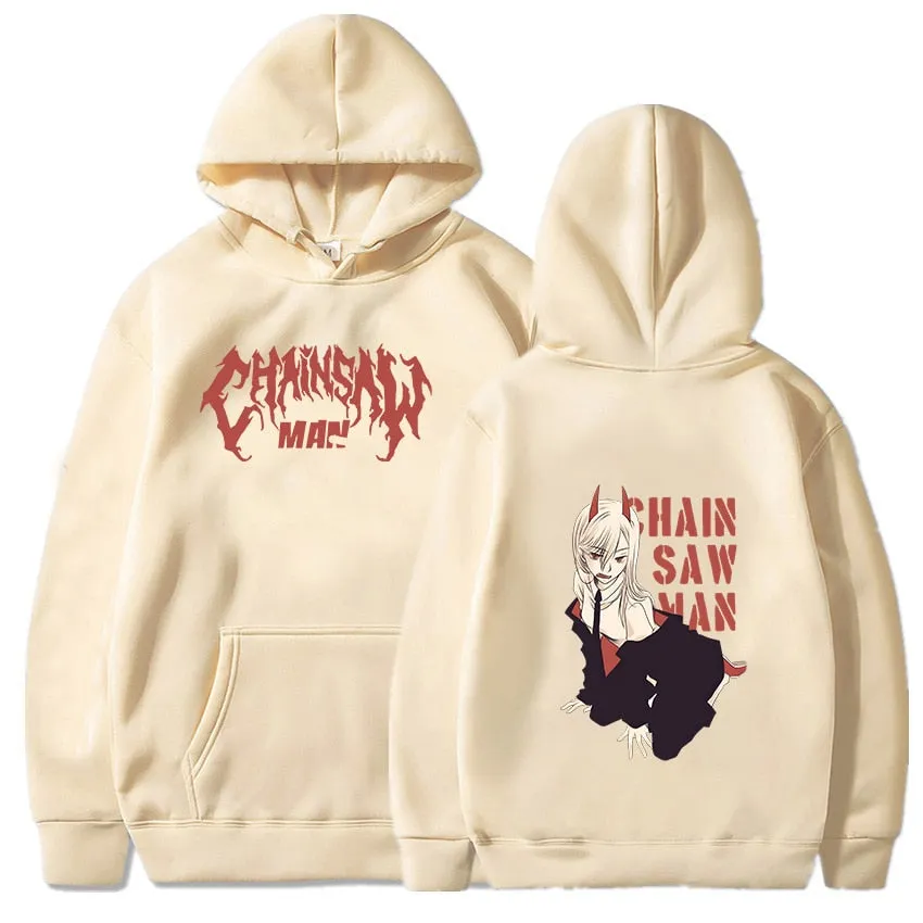 Chainsaw Man Cute Sexy Power Anime Hoodies Sweatshirts Long Sleeve Japanese