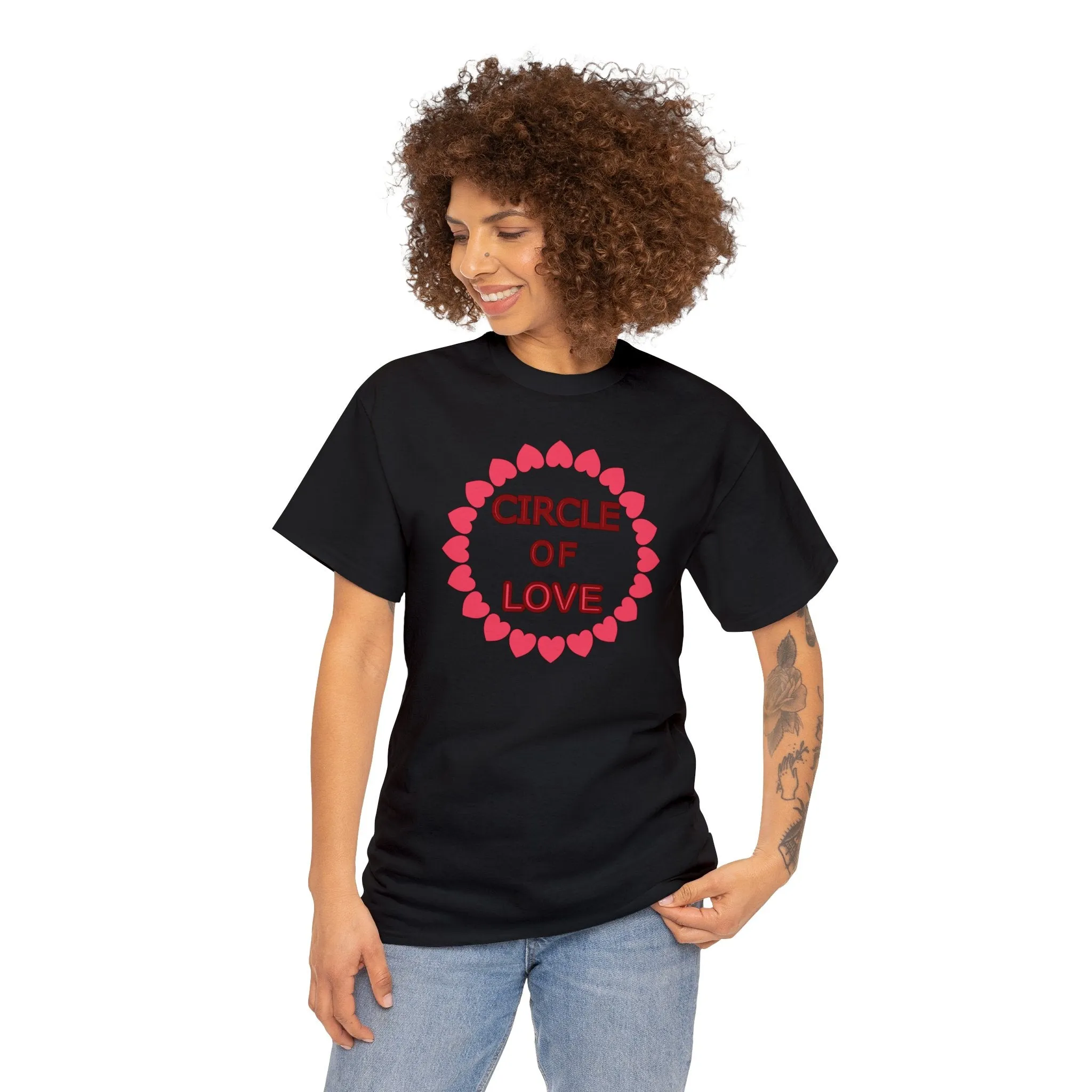 Circle of Love t-shirt, Love t-shirt, Valentine's Day Shirt, Hearts t-shirt, Unisex Heavy Cotton Tee