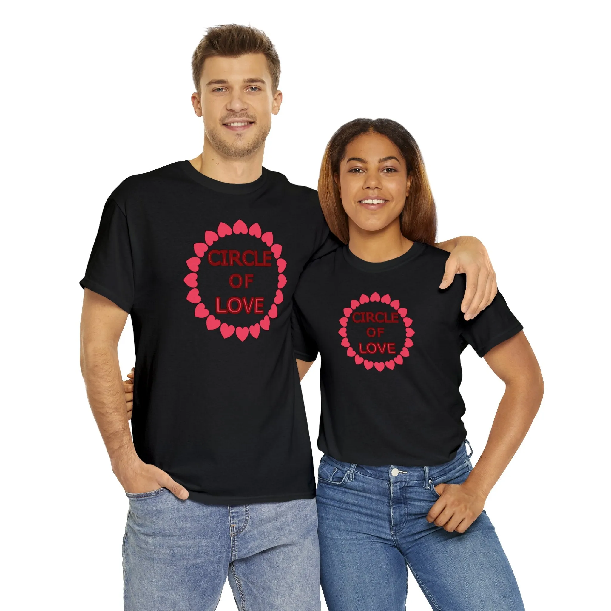 Circle of Love t-shirt, Love t-shirt, Valentine's Day Shirt, Hearts t-shirt, Unisex Heavy Cotton Tee