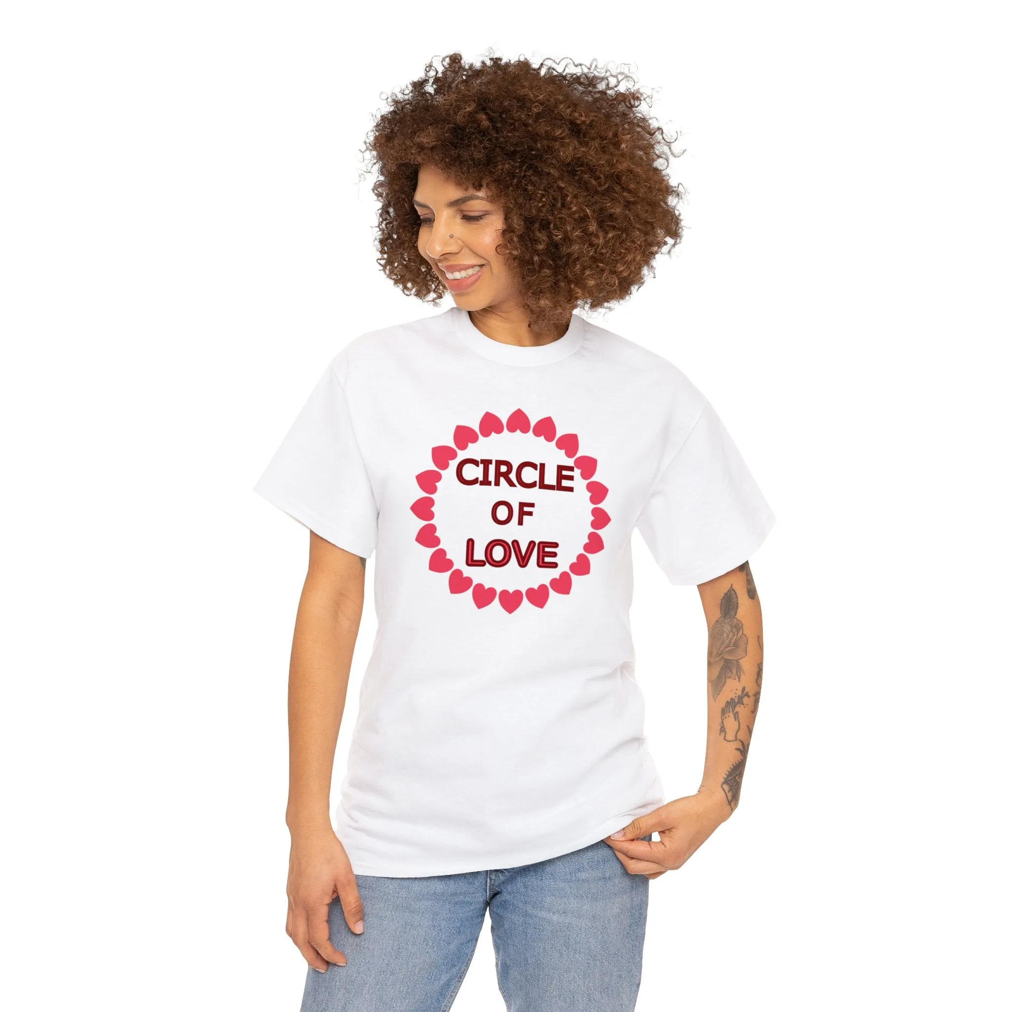 Circle of Love t-shirt, Love t-shirt, Valentine's Day Shirt, Hearts t-shirt, Unisex Heavy Cotton Tee