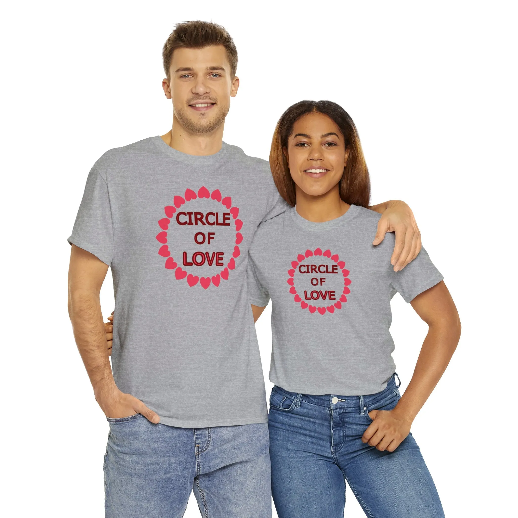 Circle of Love t-shirt, Love t-shirt, Valentine's Day Shirt, Hearts t-shirt, Unisex Heavy Cotton Tee