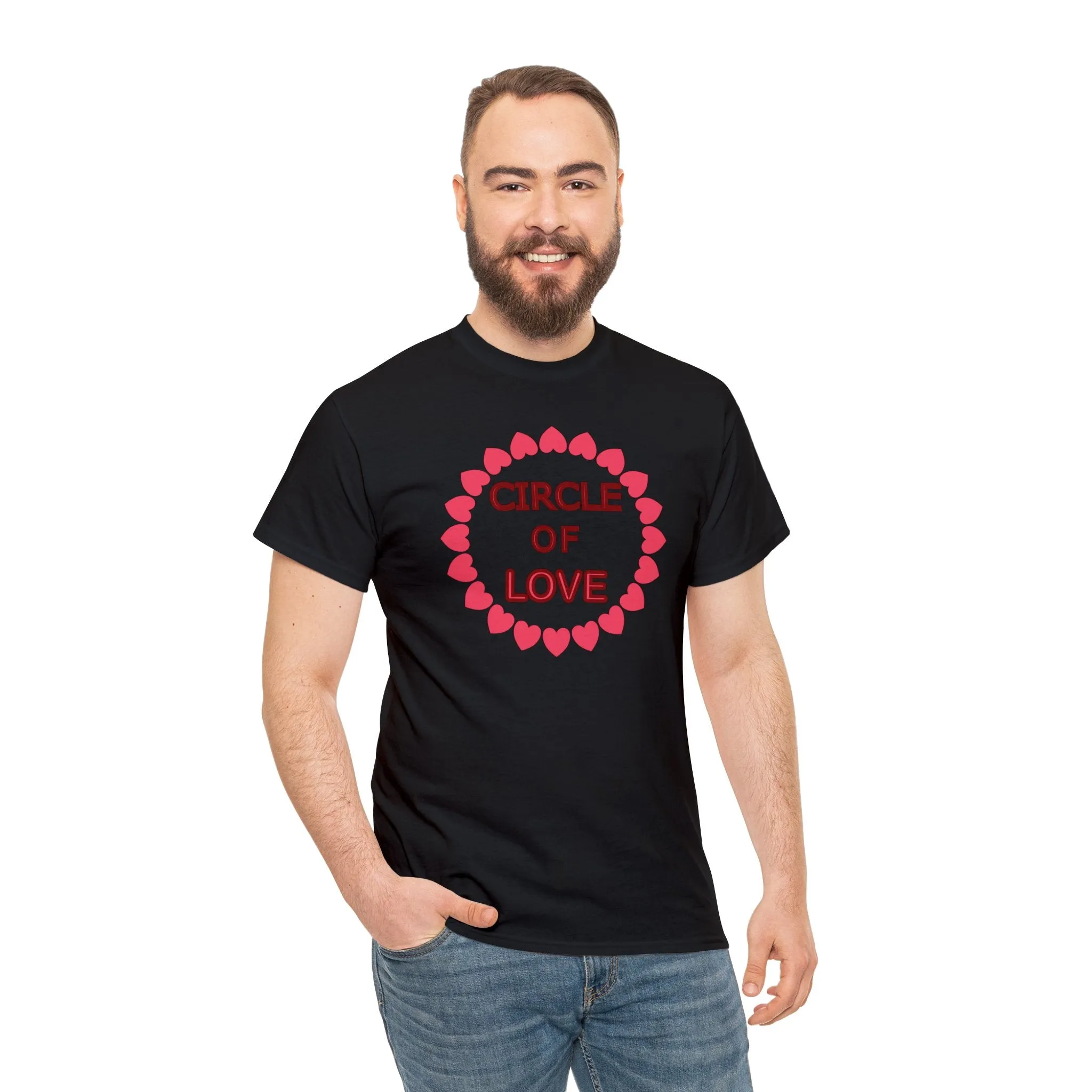 Circle of Love t-shirt, Love t-shirt, Valentine's Day Shirt, Hearts t-shirt, Unisex Heavy Cotton Tee