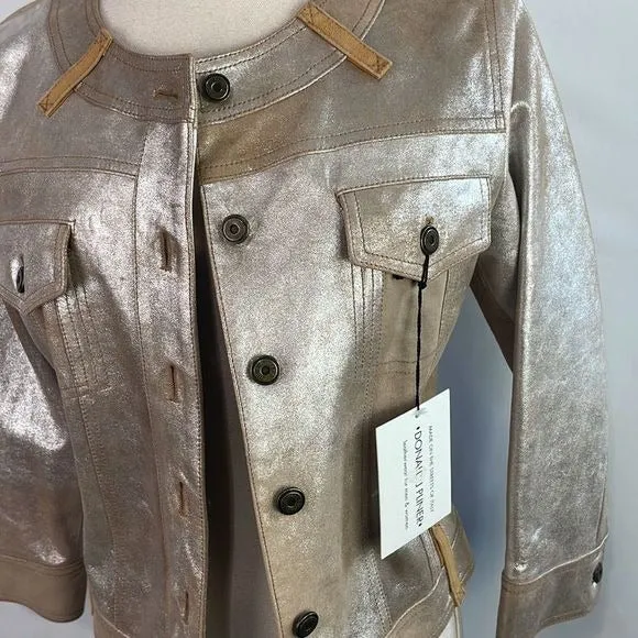 DonaldPlinerNWT Metallic Leather Jacket