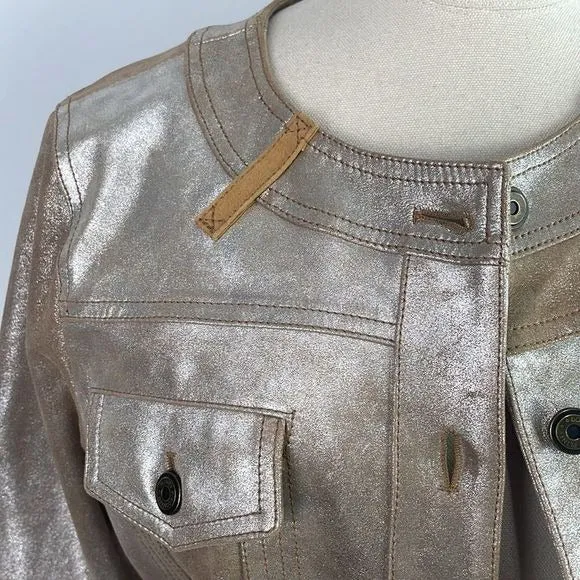 DonaldPlinerNWT Metallic Leather Jacket