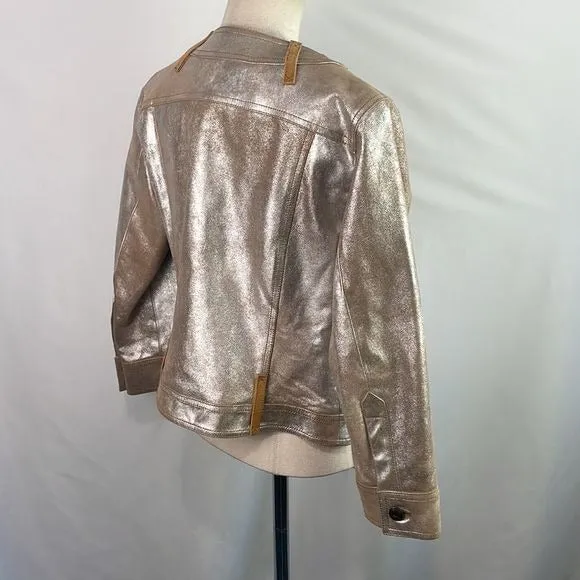 DonaldPlinerNWT Metallic Leather Jacket