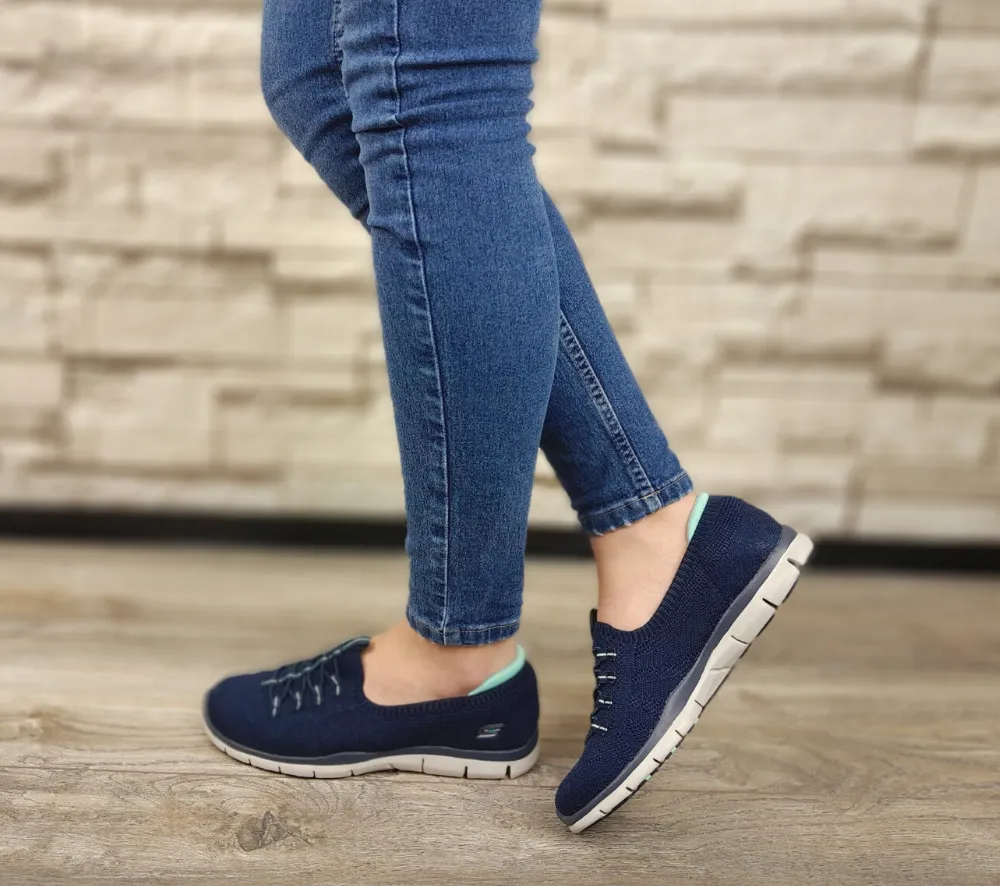 Espadrile sport, dama, SKECHERS Gratis More Playful, 104151-NVLB bleumarin, textil