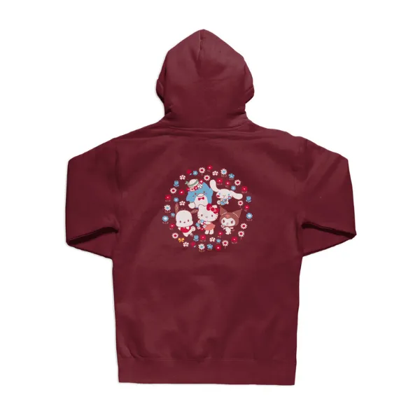 Girl Hello Kitty and Friends Hoodie - Burgundy