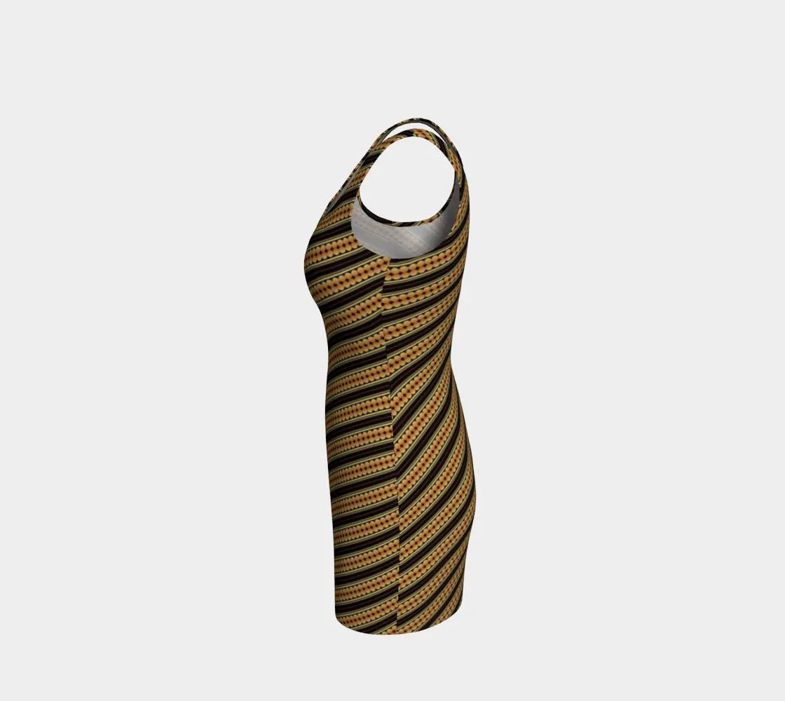 Gold Striped Bodycon Dress