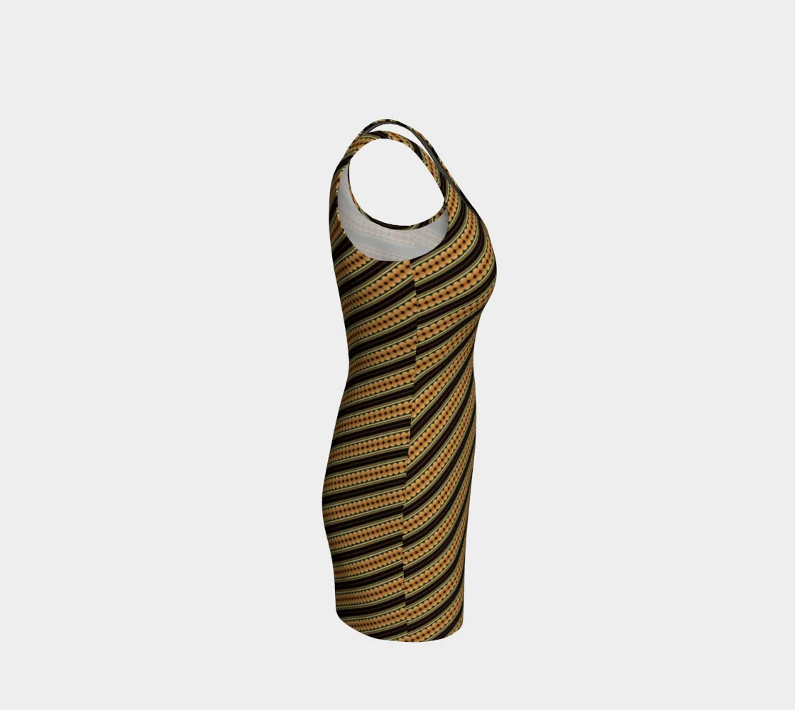 Gold Striped Bodycon Dress