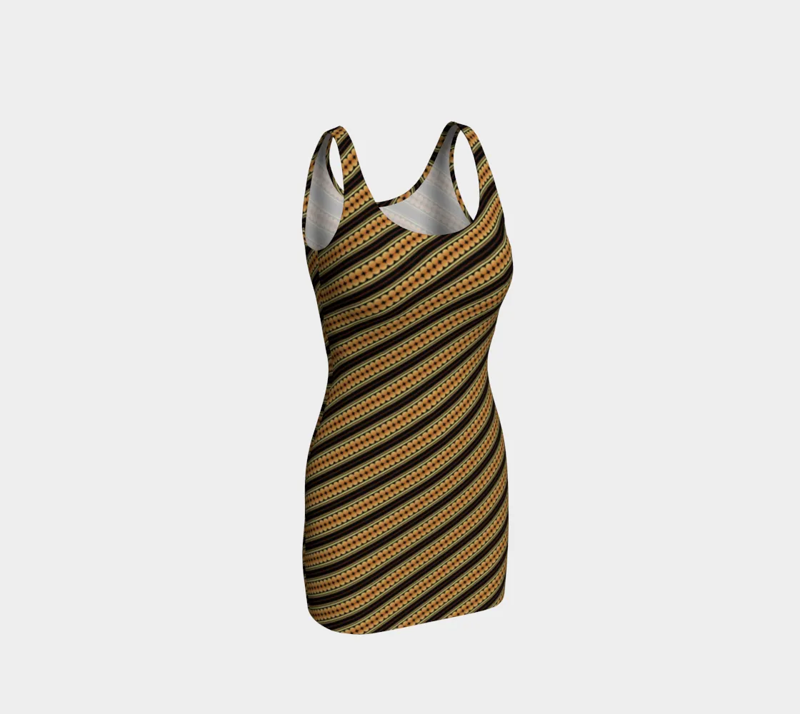 Gold Striped Bodycon Dress