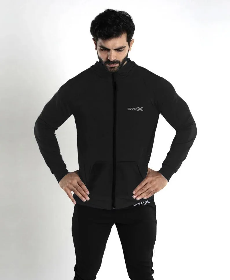 GymX Beast Jet Black Muscle Fit Hoodie - Sale