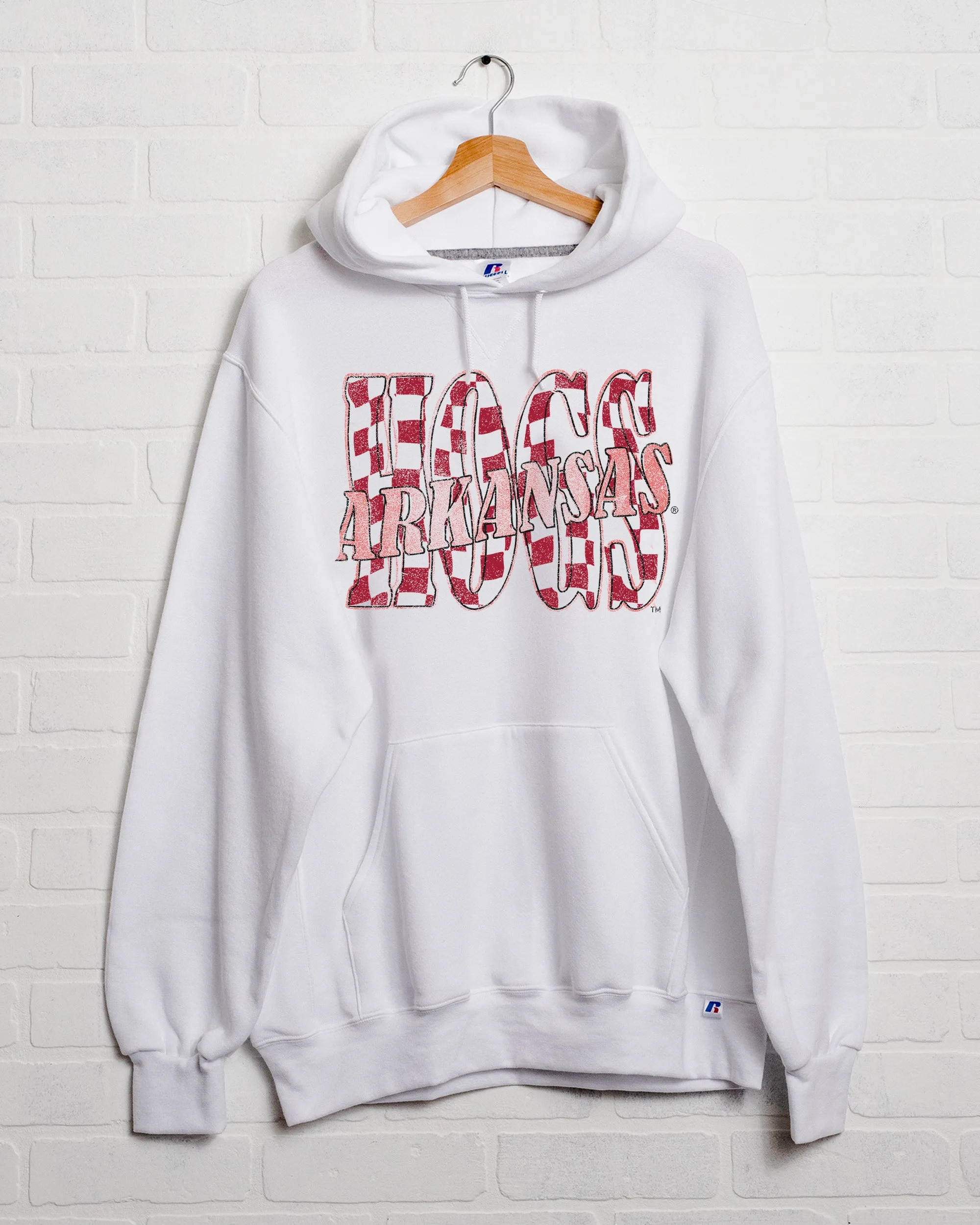 Hogs Twisted Check White Russell Hoodie