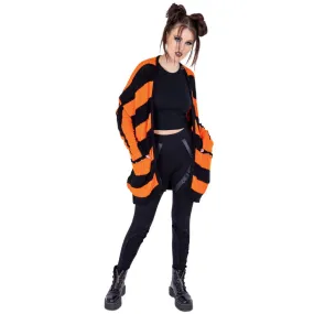 IN A DAZE CARDIGAN - BLACK/ORANGE