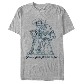 Mad Engine Disney Pixar Toy Story Sketch Friends Men's T-Shirt