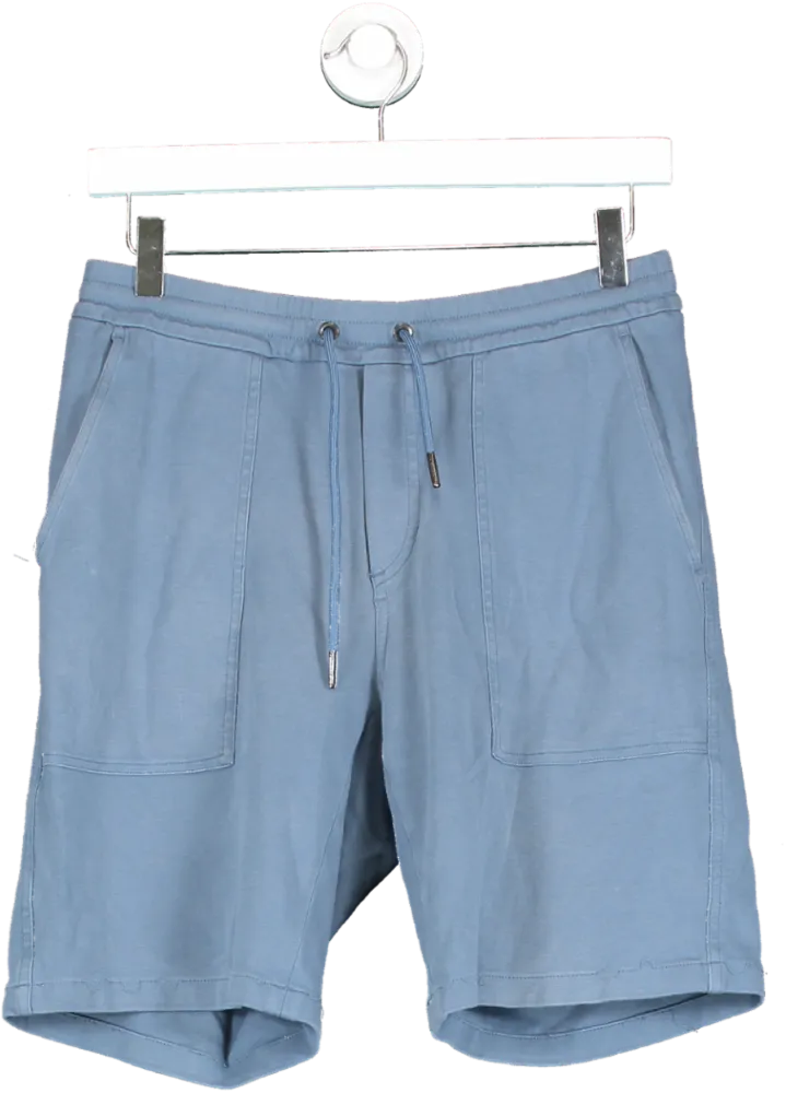 Massimo Dutti Blue 100% Cotton Drawstring Shorts UK S