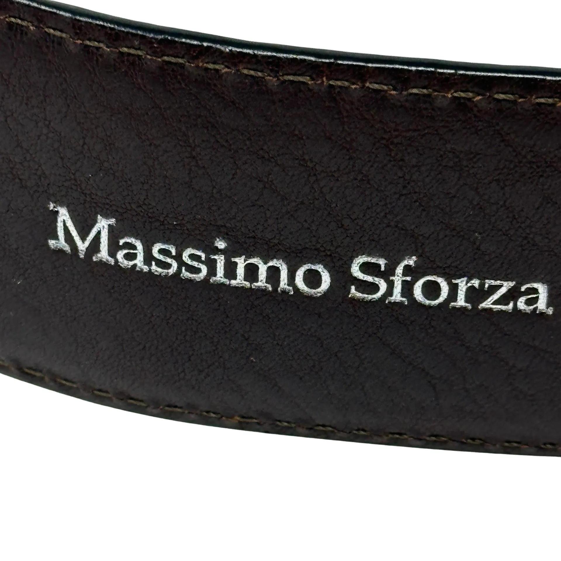 Massimo Sforza RARE Black Crocodile Mens Belt Silver Buckle 40" | 105cm