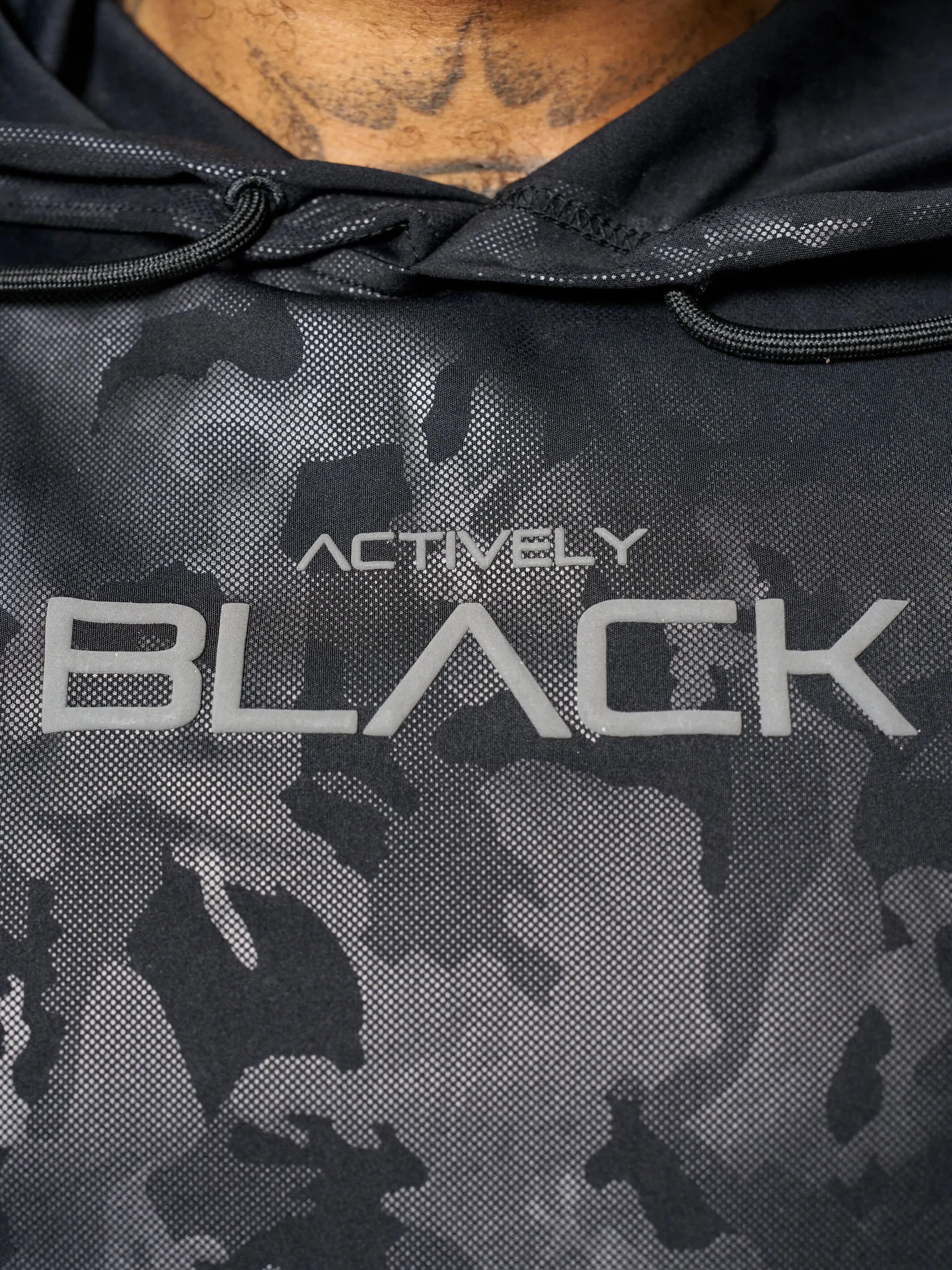 Men's Black Camo 2.0 Sleeveless Performance Hoodie