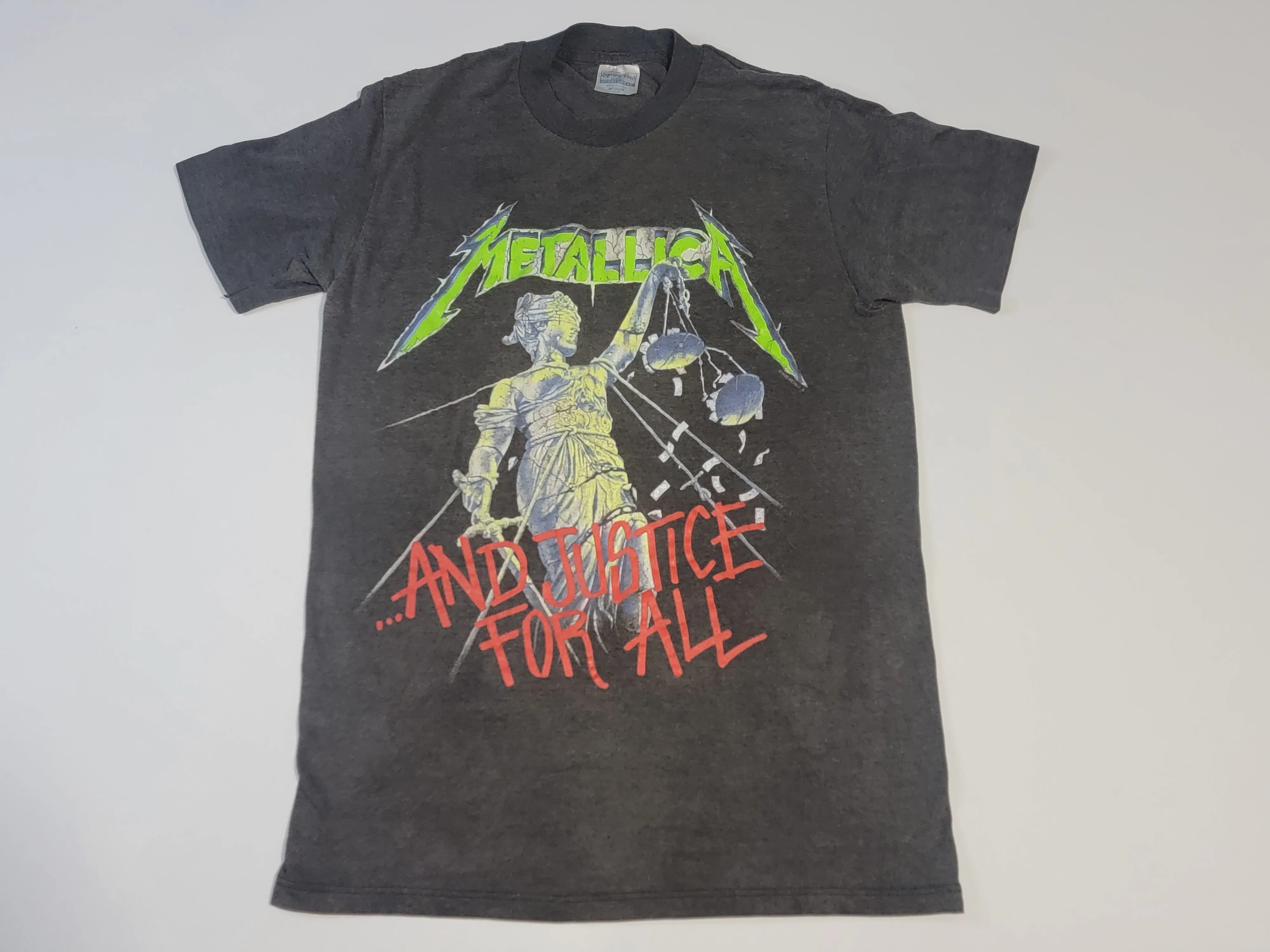 Vintage 1989 Metallica And Justice For All Tour Single Stitch Spring Ford T-Shirt - Authentic 80s Concert Tee