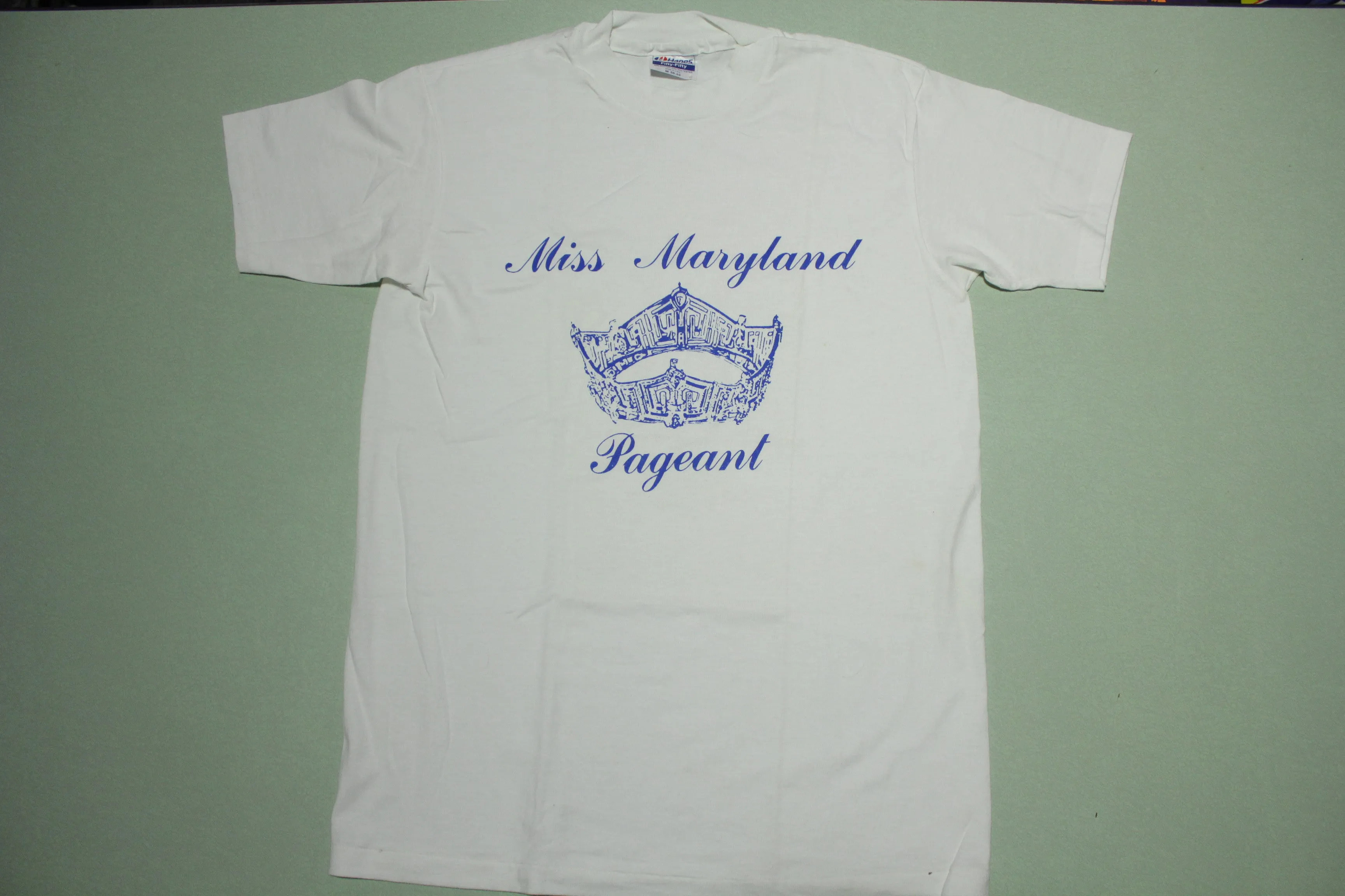 Miss Maryland Pageant Crown Vintage 80's Hanes USA Single Stitch T-Shirt