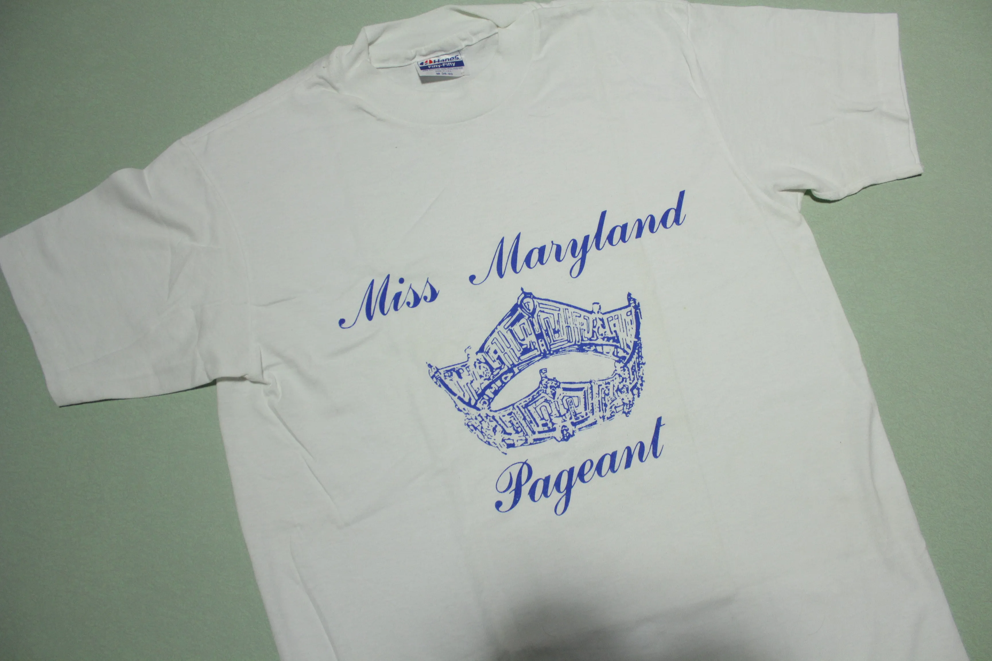 Miss Maryland Pageant Crown Vintage 80's Hanes USA Single Stitch T-Shirt