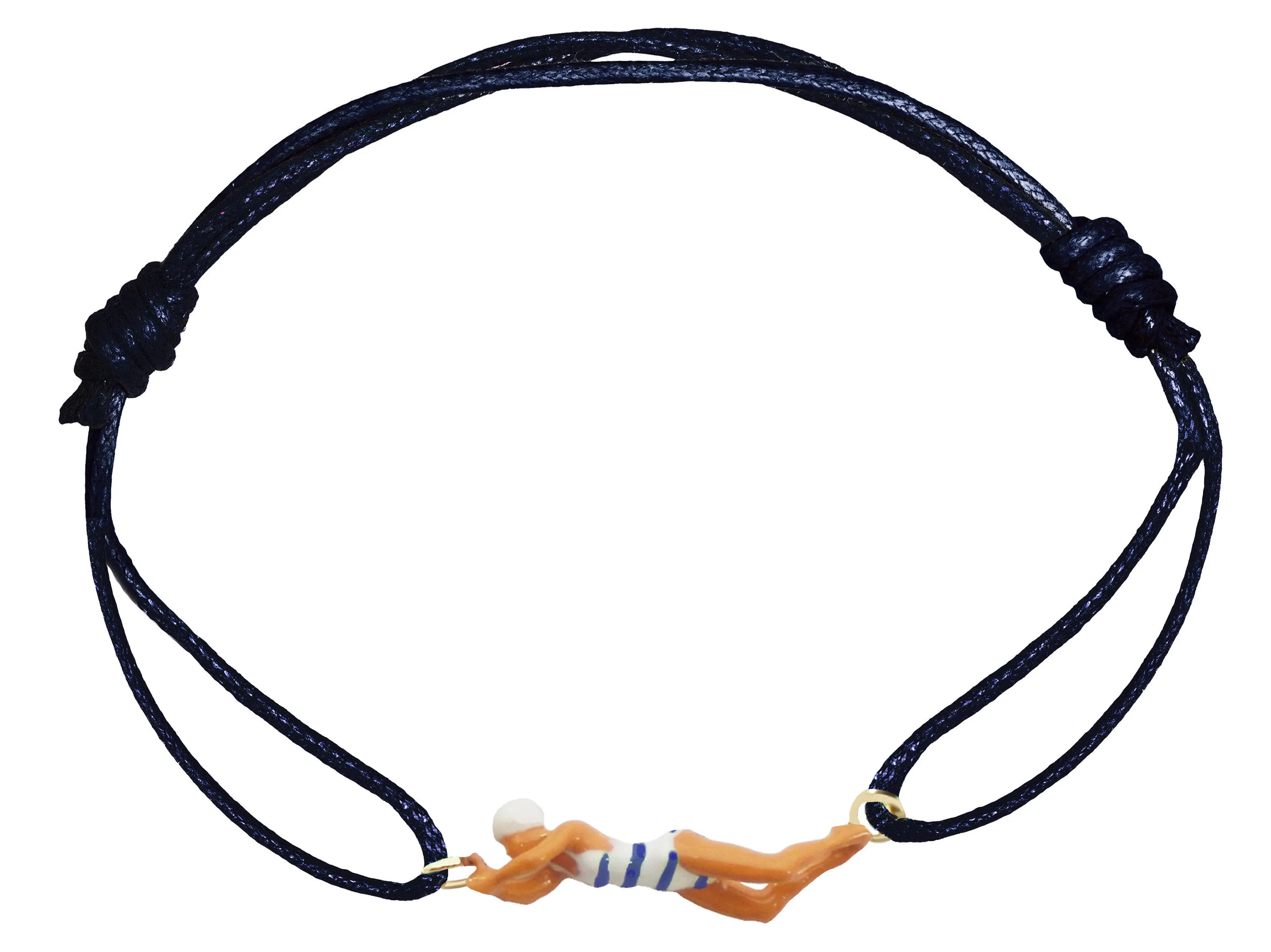 NADADORA RAYADA BLUE CORD BRACELET