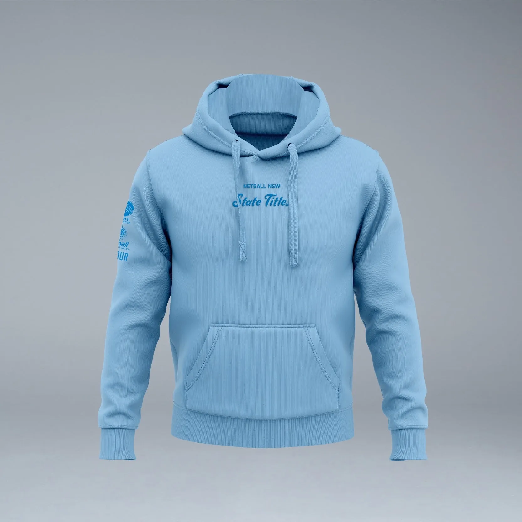 Netball NSW Puff Print Hoodie - Sky Blue