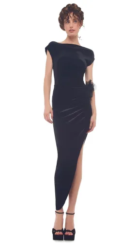 NORMA KAMALI DROP SHOULDER GOWN - Black