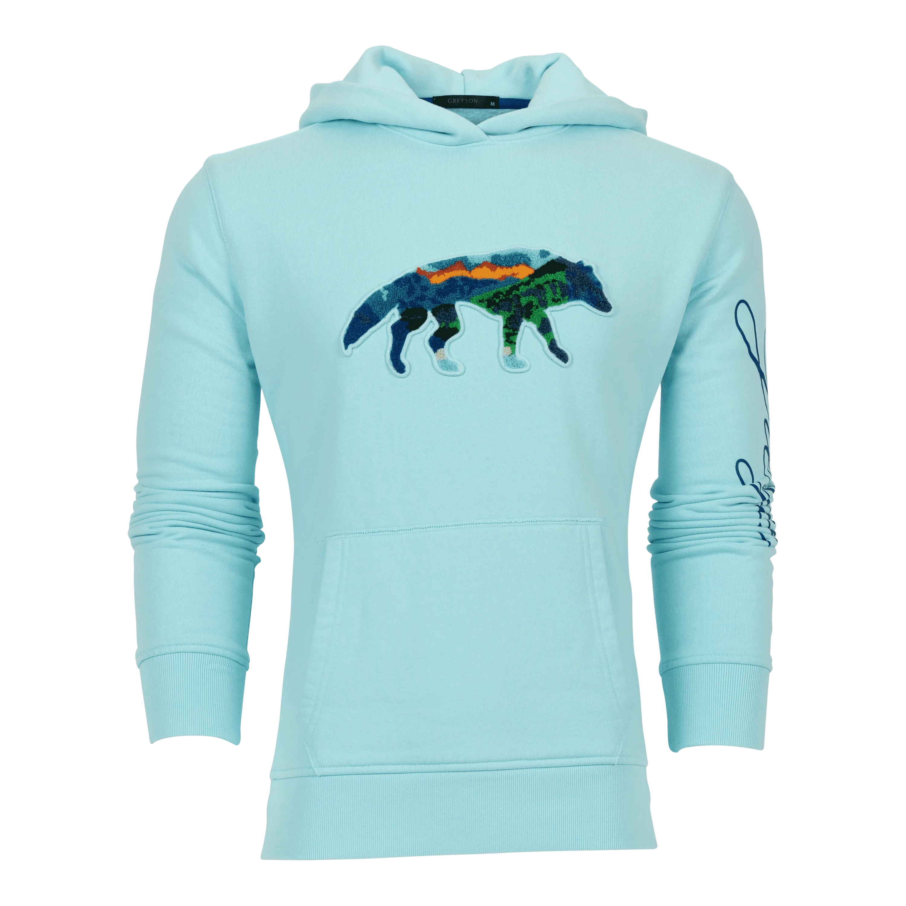 Painted Mountain Stalking Wolf Aspen Hoodie