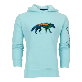 Painted Mountain Stalking Wolf Aspen Hoodie