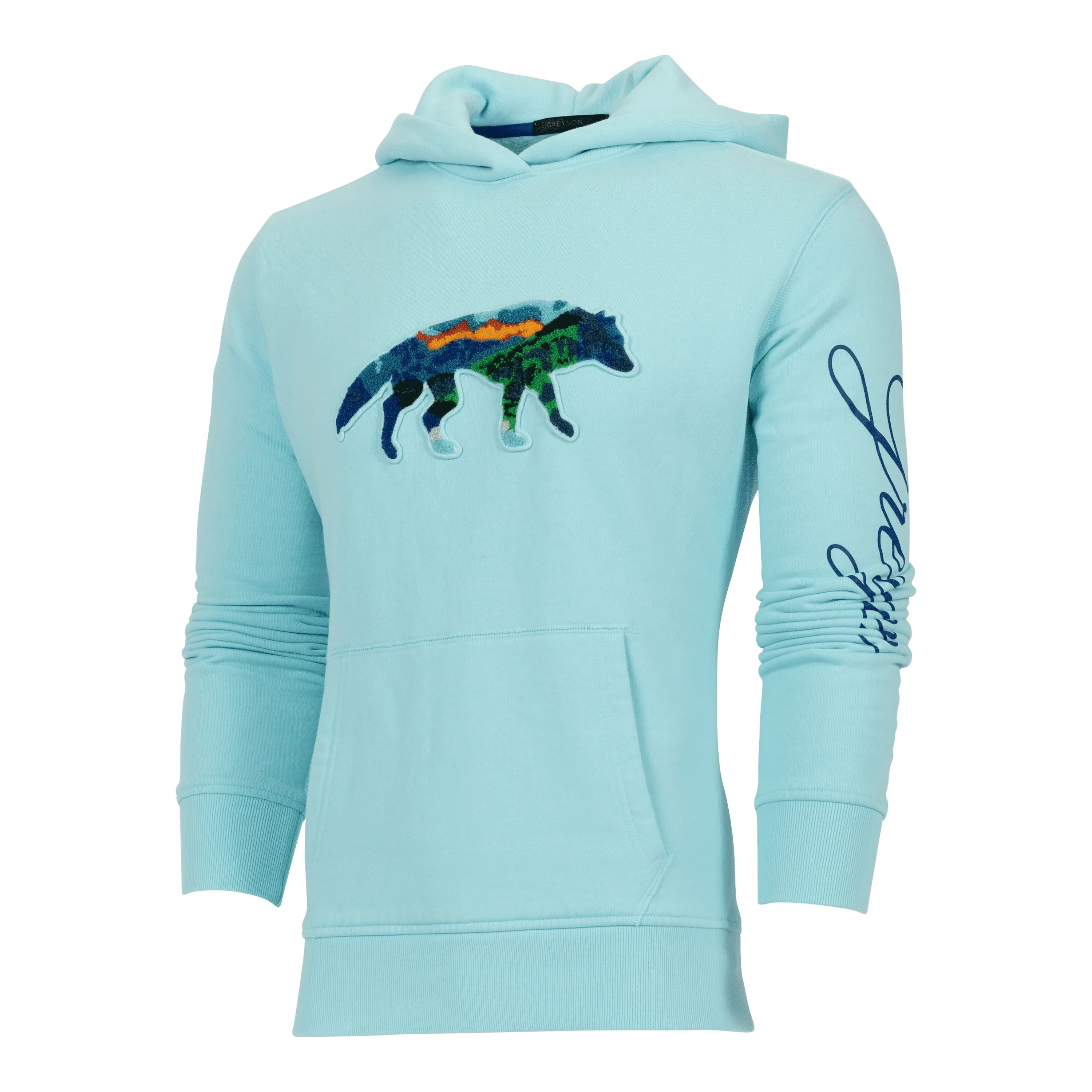 Painted Mountain Stalking Wolf Aspen Hoodie