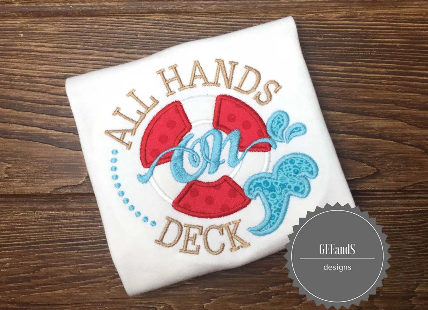 Personalized Kids shirt- All hands on deck -Life saver nautical boys monogrammed shirt